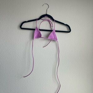 ribbed lilac micro top